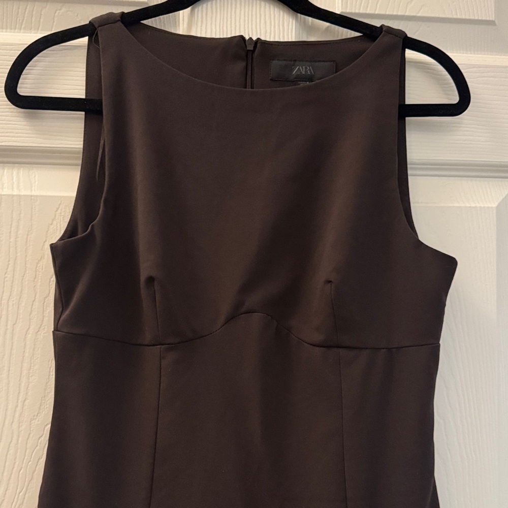 Zara Chocolate Brown Bow Dress - Picture 4 of 7